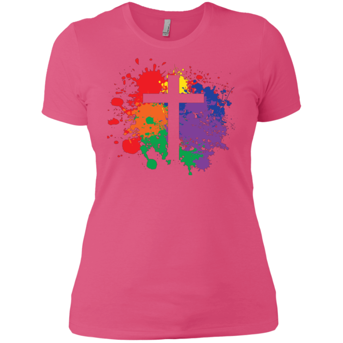 "Rainbow Splash Cross" Pride Shirt