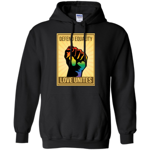 "Defend Equality, Love Unites" Gay Pride T-shirt Gray Color Round Neck Full Sleeves Digital Print Hoodie