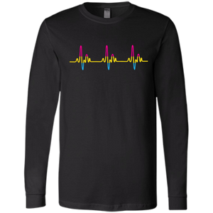 LGBT Pride Pansexual Heartbeat black full sleeves tshirt for Men