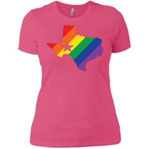 LGBT Pride texas print on pink women tshirt