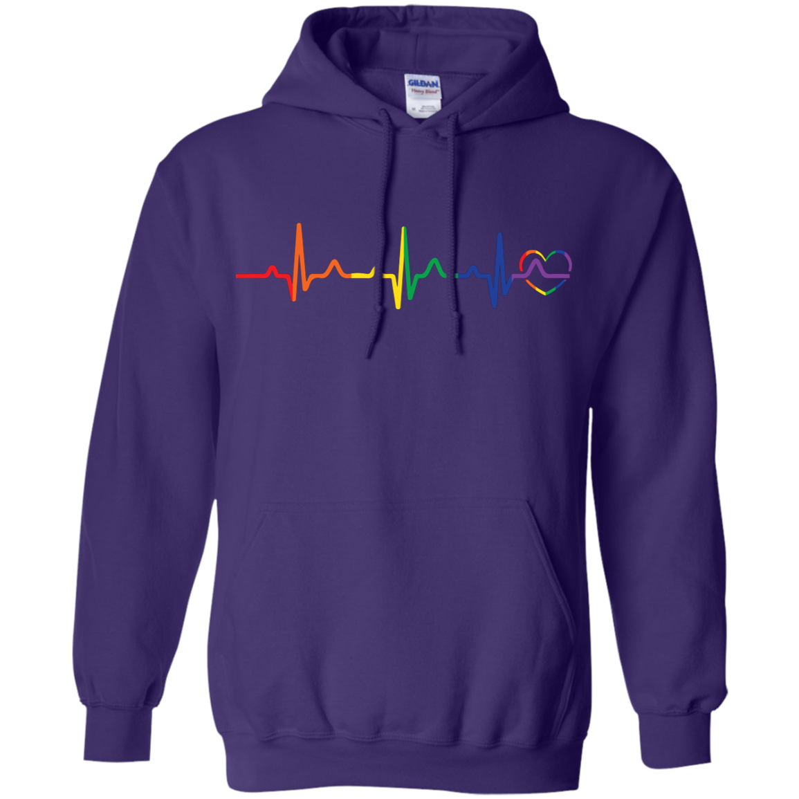 Rainbow Heartbeat purple color LGBT Pride sweatshirt for men