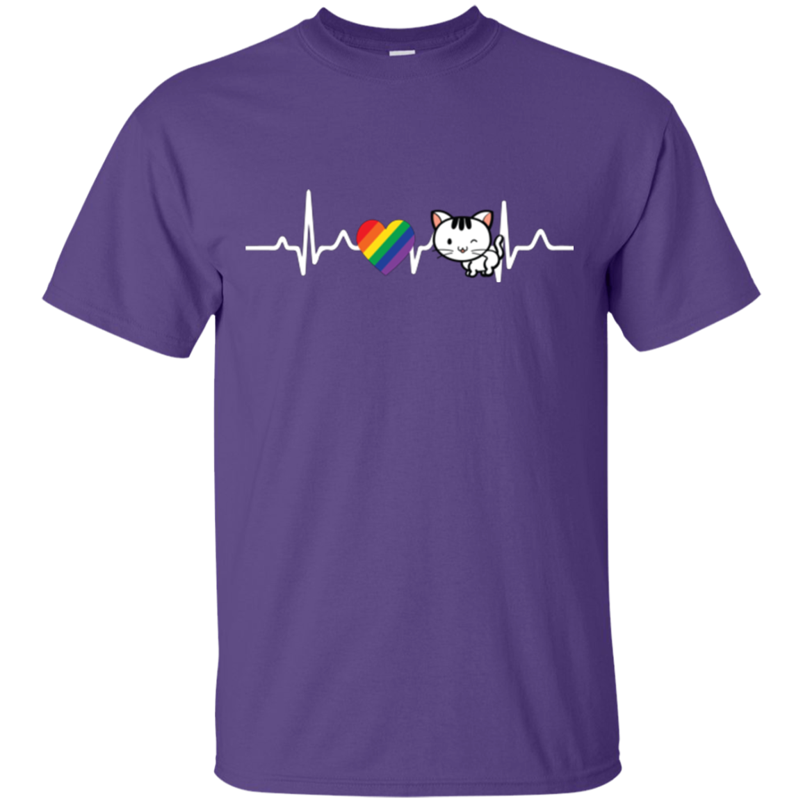 Cat Rainbow Heartbeat Pet Shirt