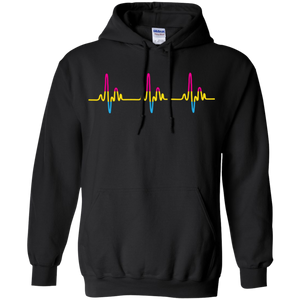 LGBT Pride Pansexual Heartbeat black full sleeves Hoodie for men & women