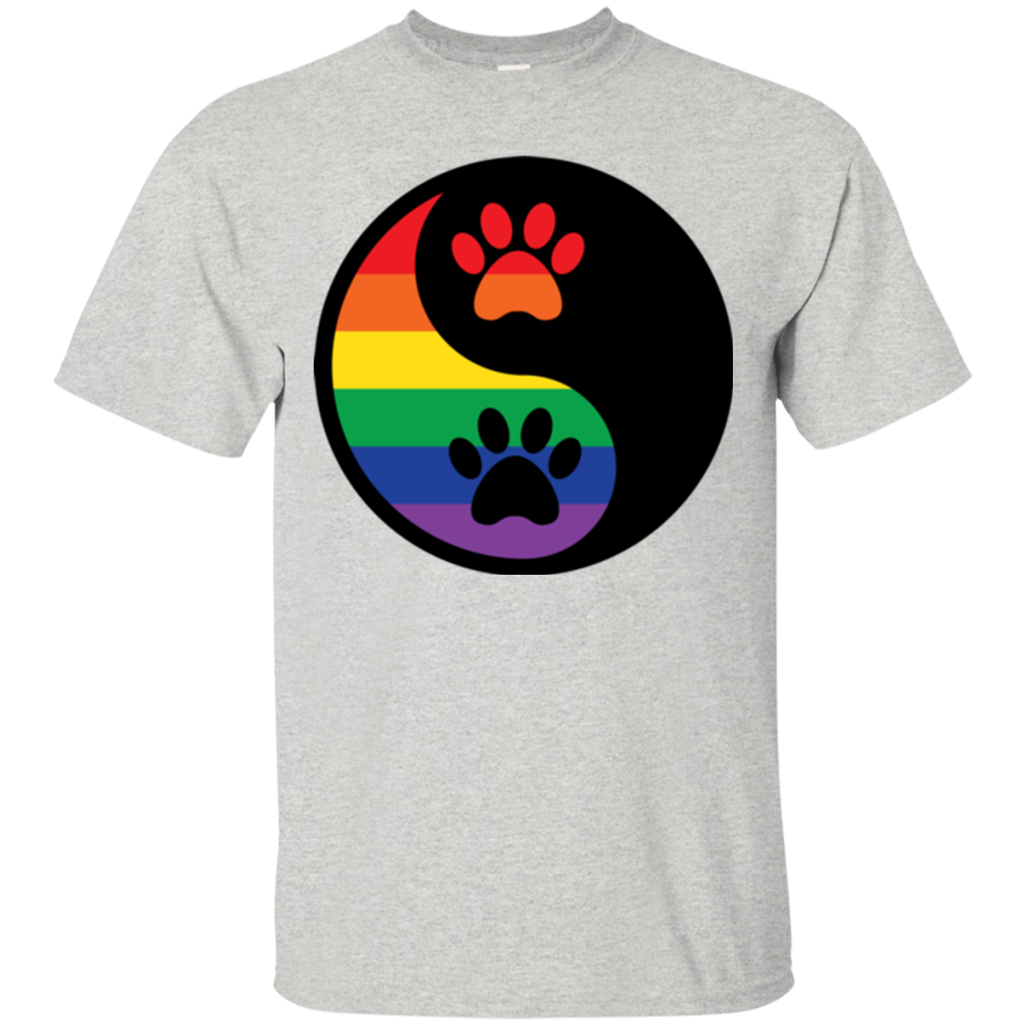 Rainbow Paw Yin Yang Pet Shirt For Men