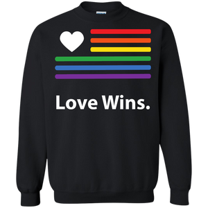 "LGBT Flag Love Wins" LGBT Pride Black Sweatshirt for Men