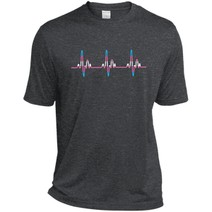 Trans Pride dark grey Tshirt for men Trans Heartbeat dark grey tshirt for men