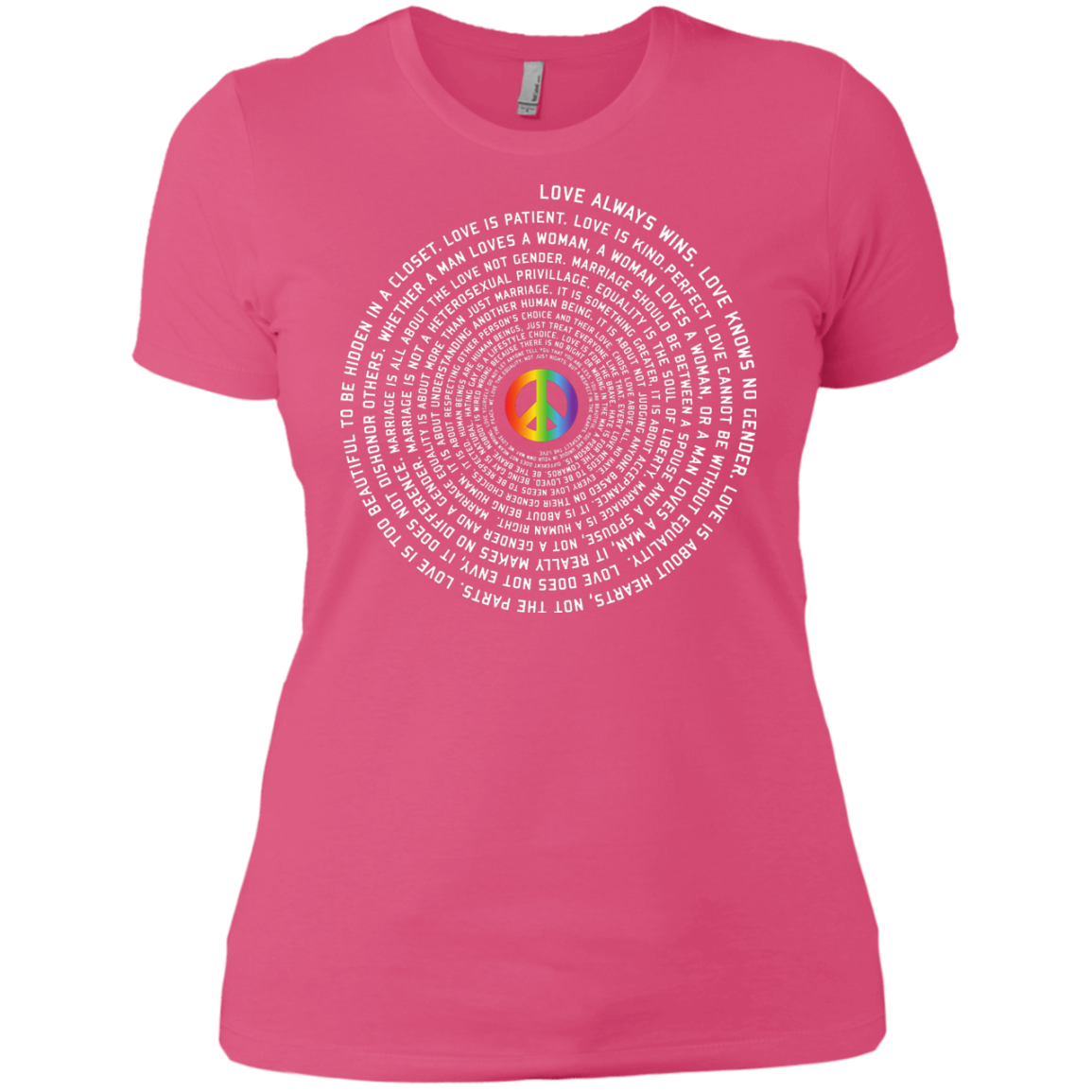 "Pride Month Peace" Special pink women tshirt LGBT Pride Peace symboll womens tshirt