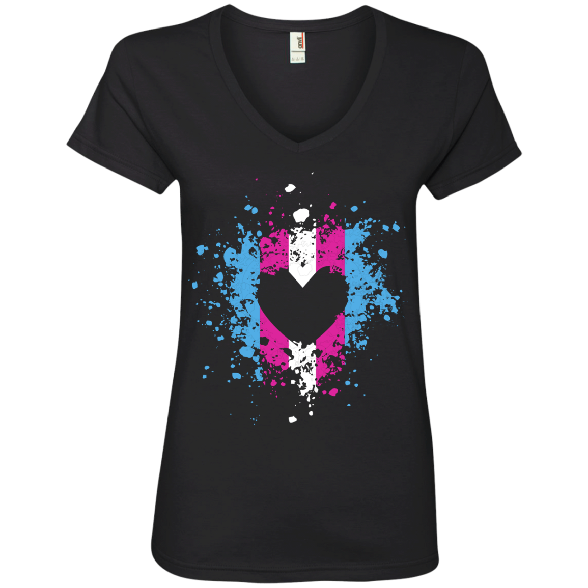 Trans Heart Pride Black Shirt for womens trans womens apparel 