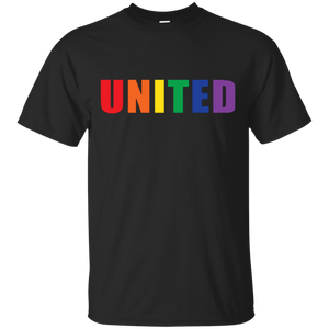 "United" Gay Pride Round Neck Black Shirt LGBT Pride Tshirt for Men