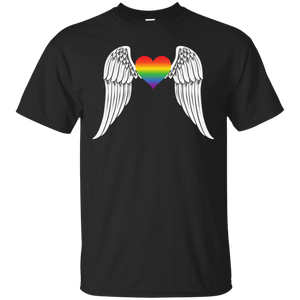 Gay Pride Guardian Angel black Shirt LGBT Guardian Angel Tshirt for Men's