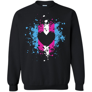 Trans Heart Pride Black full sleeves sweartshirt for womens trans womens apparel 