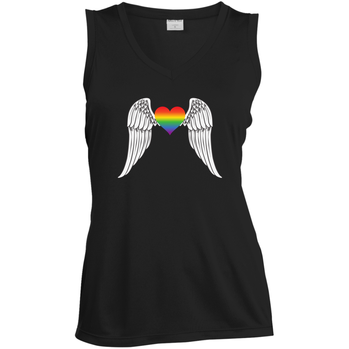 Gay Pride Guardian Angel black sleeveless Shirt for women LGBT Guardian Angel Tshirt for womens