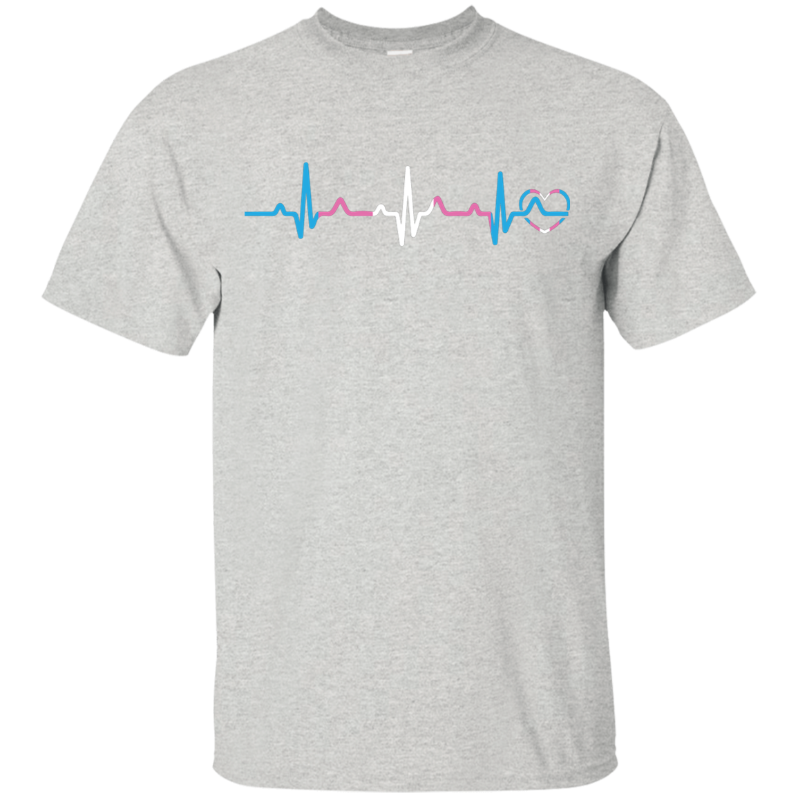 Trans Pride Heartbeat grey half sleeves T Shirt for men