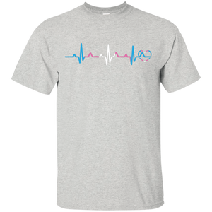 Trans Pride Heartbeat grey half sleeves T Shirt for men