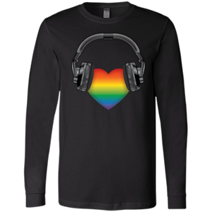 Listen to Your Heart LGBT Pride black full sleeves round neck tshirt for men