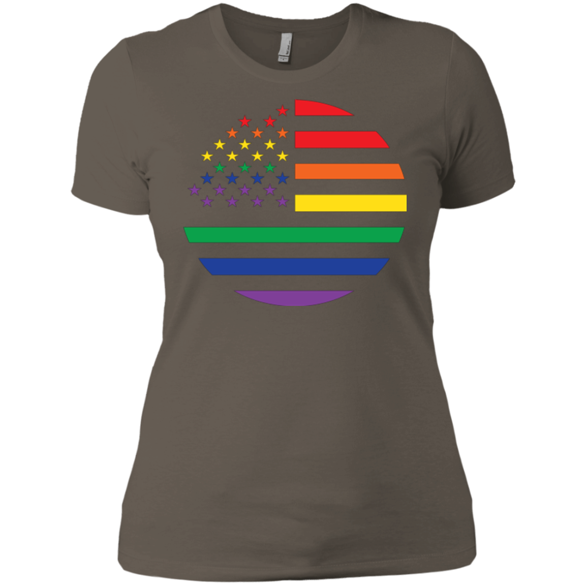 "Circular Rainbow Flag" Gay Pride Round Neck T-shirt, Half Sleeves