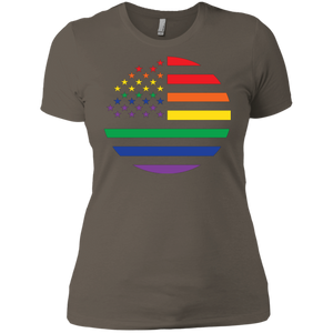 "Circular Rainbow Flag" Gay Pride Round Neck T-shirt, Half Sleeves