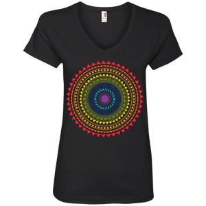 v-neck half sleeve LGBT Pride black tshirt for women