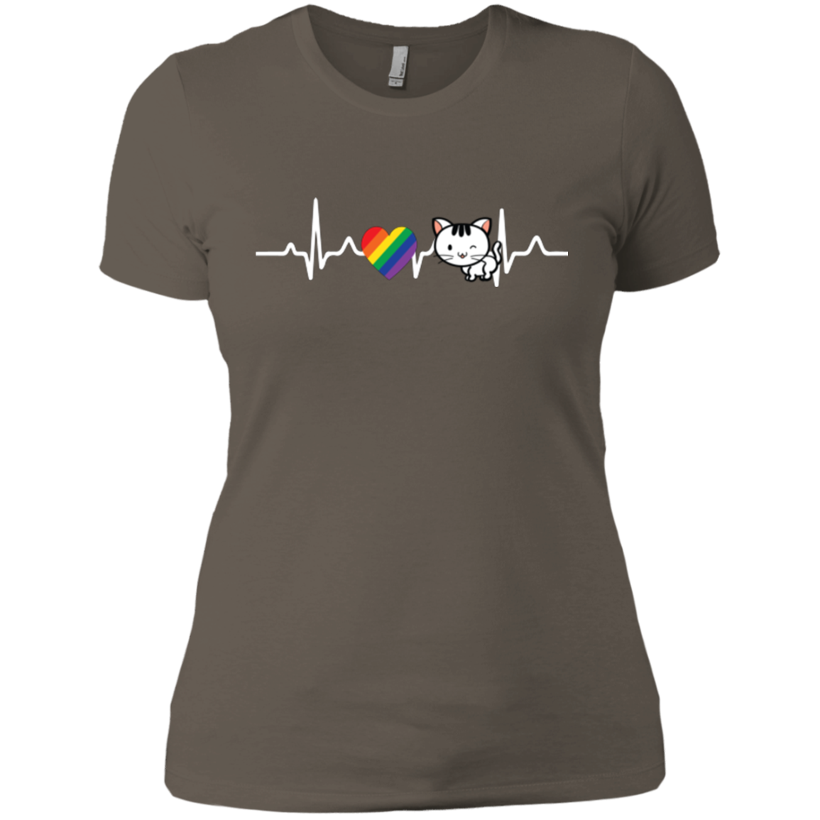 Cat Rainbow Heartbeat Pet Shirt