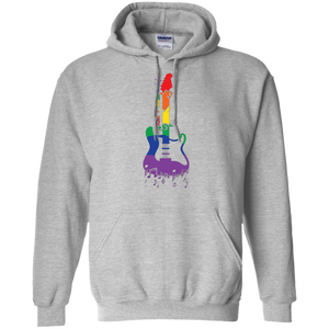 Rainbow guitar LGBT Pride grey hoodie for men & women music lover