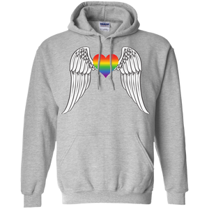 Gay Pride Guardian Angel black unisex grey hoodie LGBT Guardian Angel unisex grey hoodie