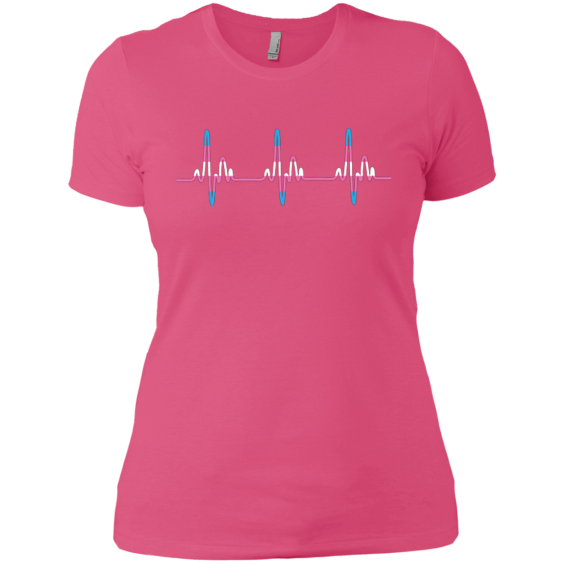 Trans Pride pink Tshirt for women Trans Heartbeat pink Tshirt for women