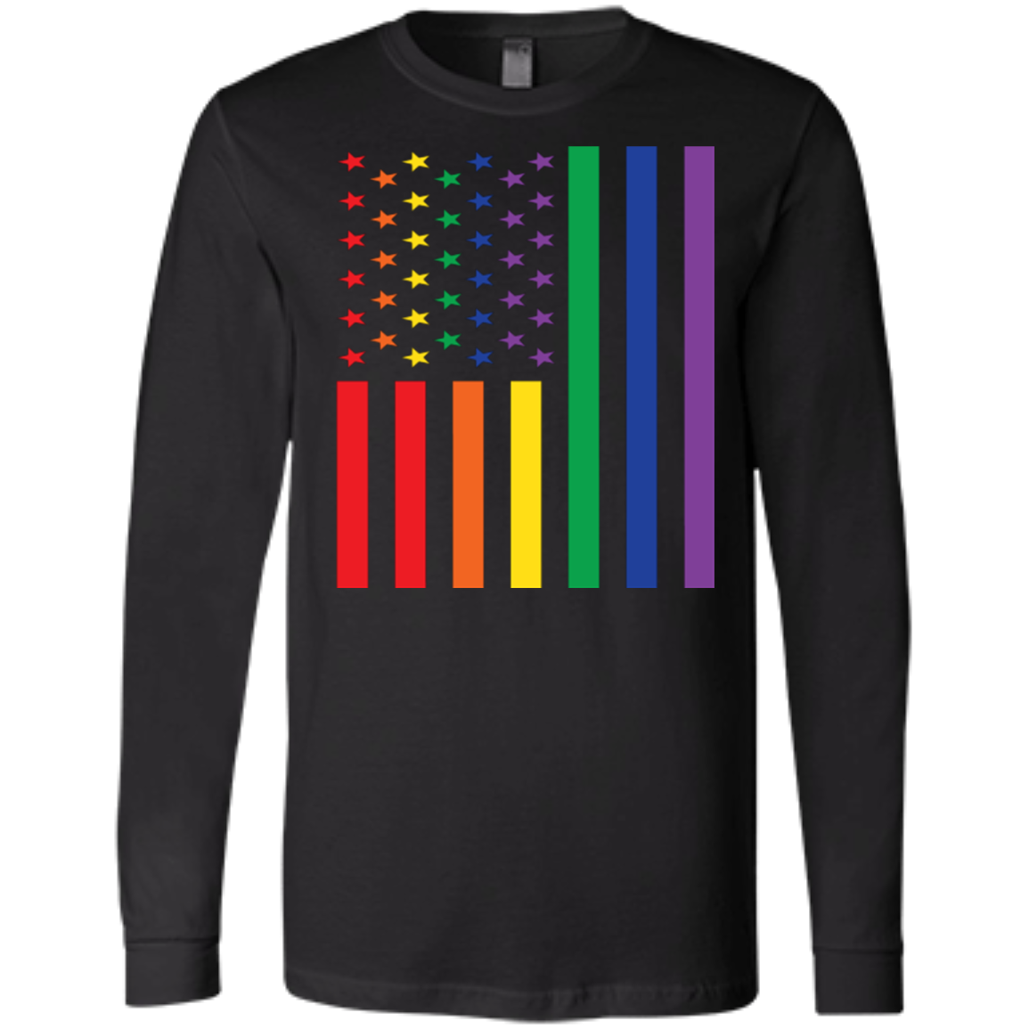 USA Flag Style LGBT Flag Pride Shirt