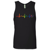 Rainbow Heartbeat Men's black Tank Top gay Pride Tank top 