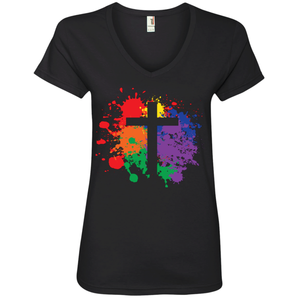 "Rainbow Splash Cross" Pride Shirt