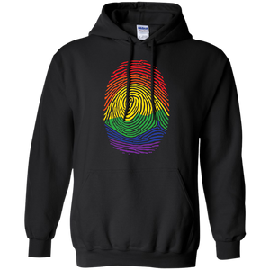 Gay Pride Thumb Print black hoodie for men & women Rainbow Thumb print unisex hoodie