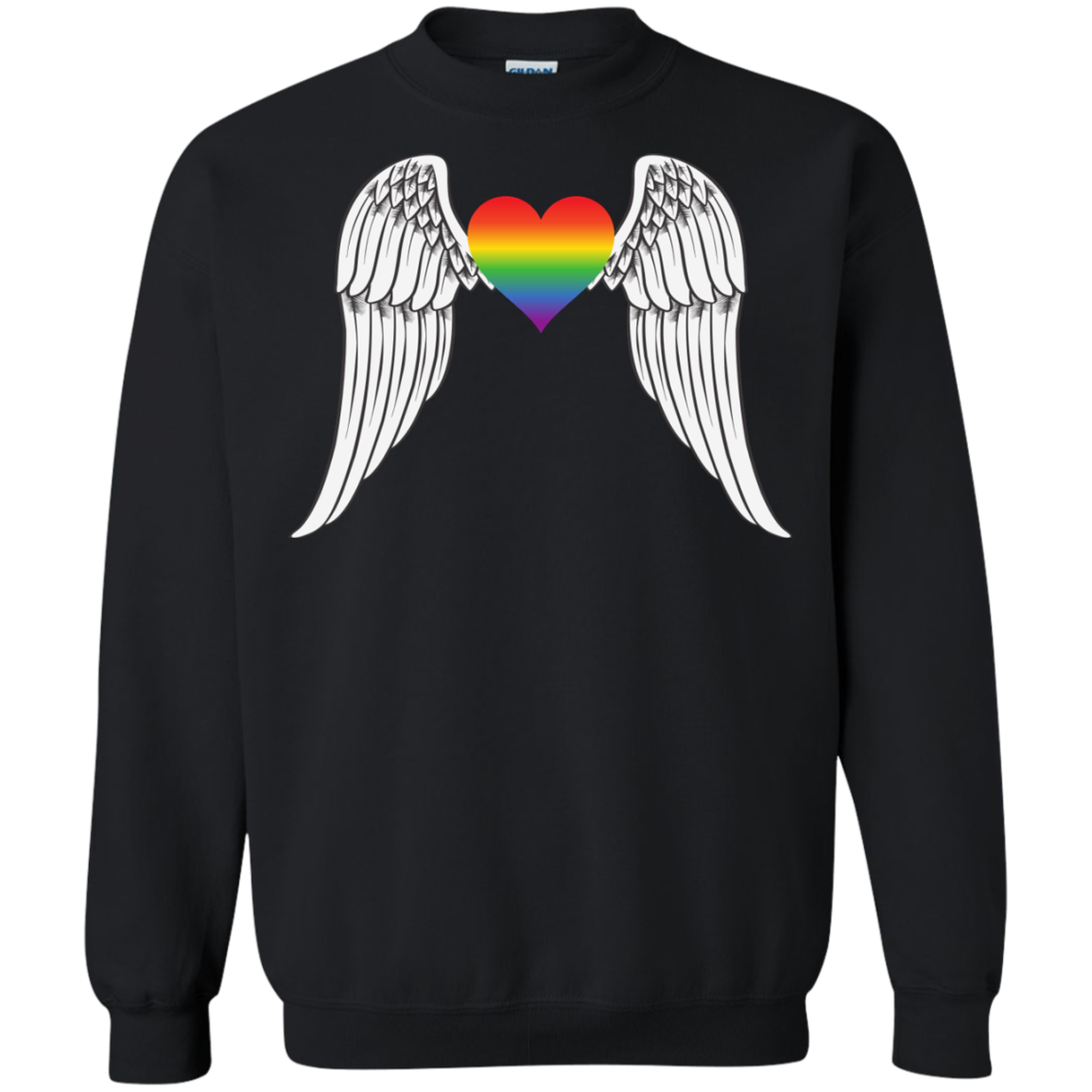 Gay Pride Guardian Angel black unisex black sweatshirt LGBT Guardian Angel unisex black sweatshirt