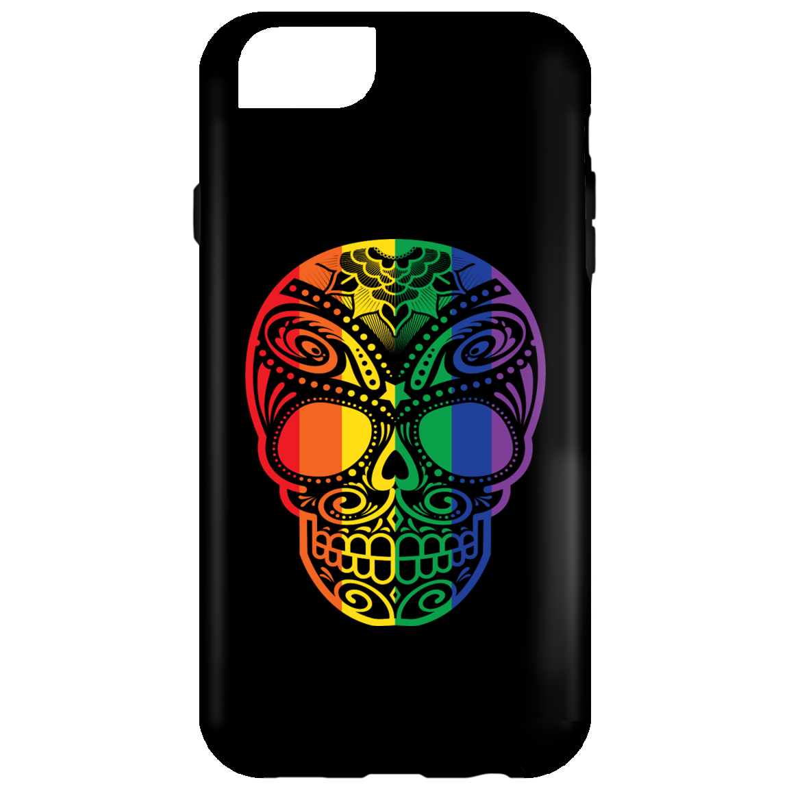 Exclusive Rainbow Skull iPhone Case bLack