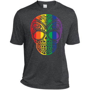 Rainbow Skull dark gray T Shirt for men LGBT Pride Tshirt for men