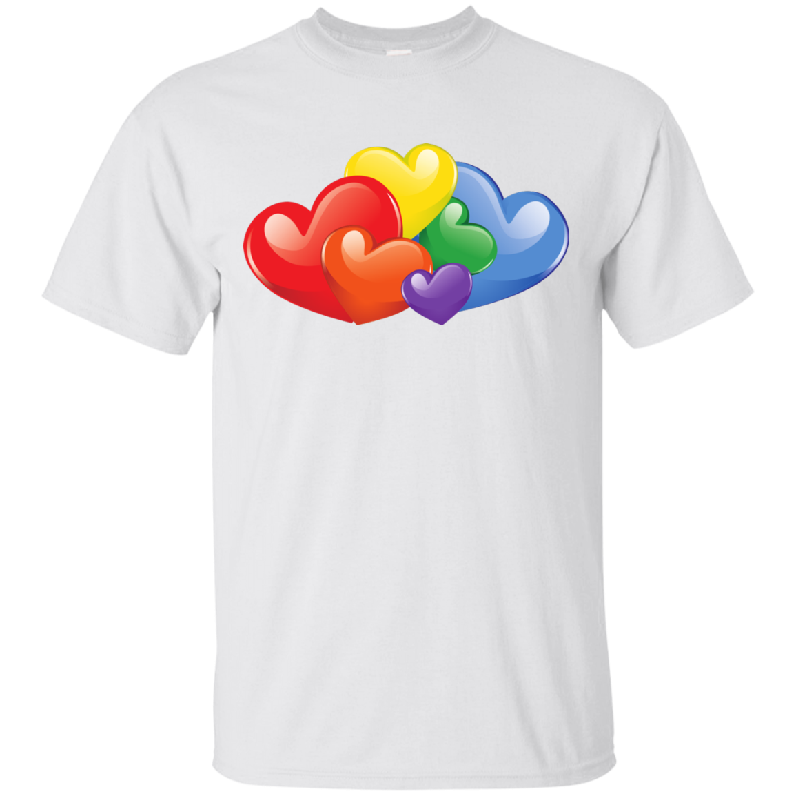 Vibrant Heart Gay Pride White T Shirt for Men  LGBT Pride Tshirt for Men