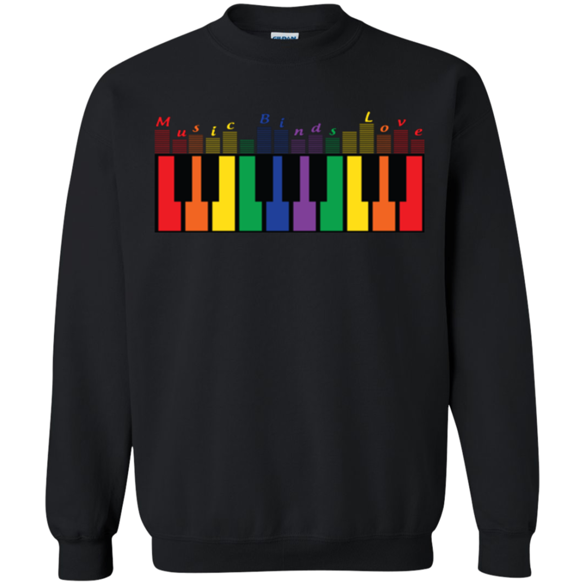 "Music Binds Love" Rainbow LGBT Pride grey sweatshirt for men & women