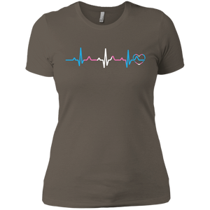 Trans Pride Heartbeat sport T Shirt for women