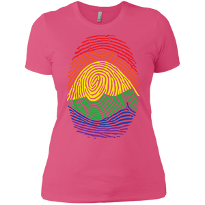 Gay Pride Thumb Print  pink T-Shirt for Women's Rainbow Thumb print women's tshirt