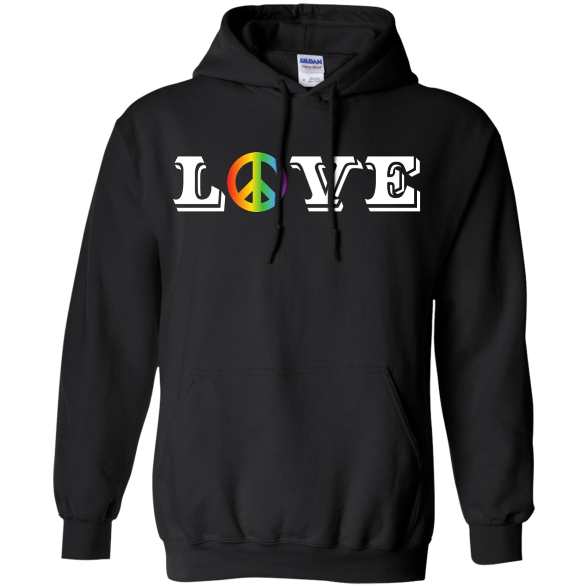 Love Peace Gay Pride unisex Hoodie Peace symboll black color Unisex Hoodie