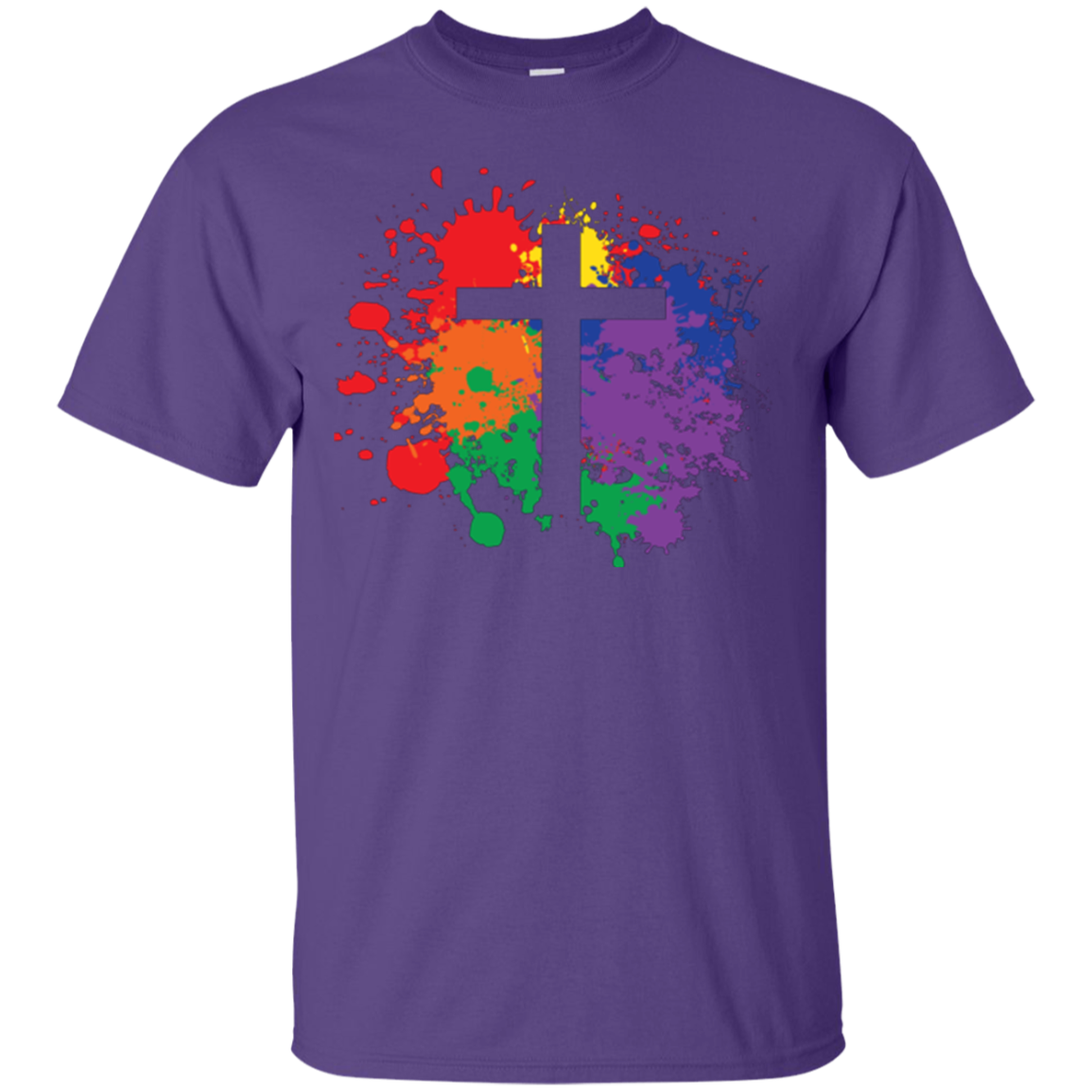 "Rainbow Splash Cross" Pride Shirt