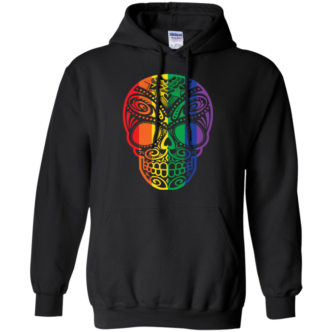 Rainbow Skull black sweatshirt for men & women