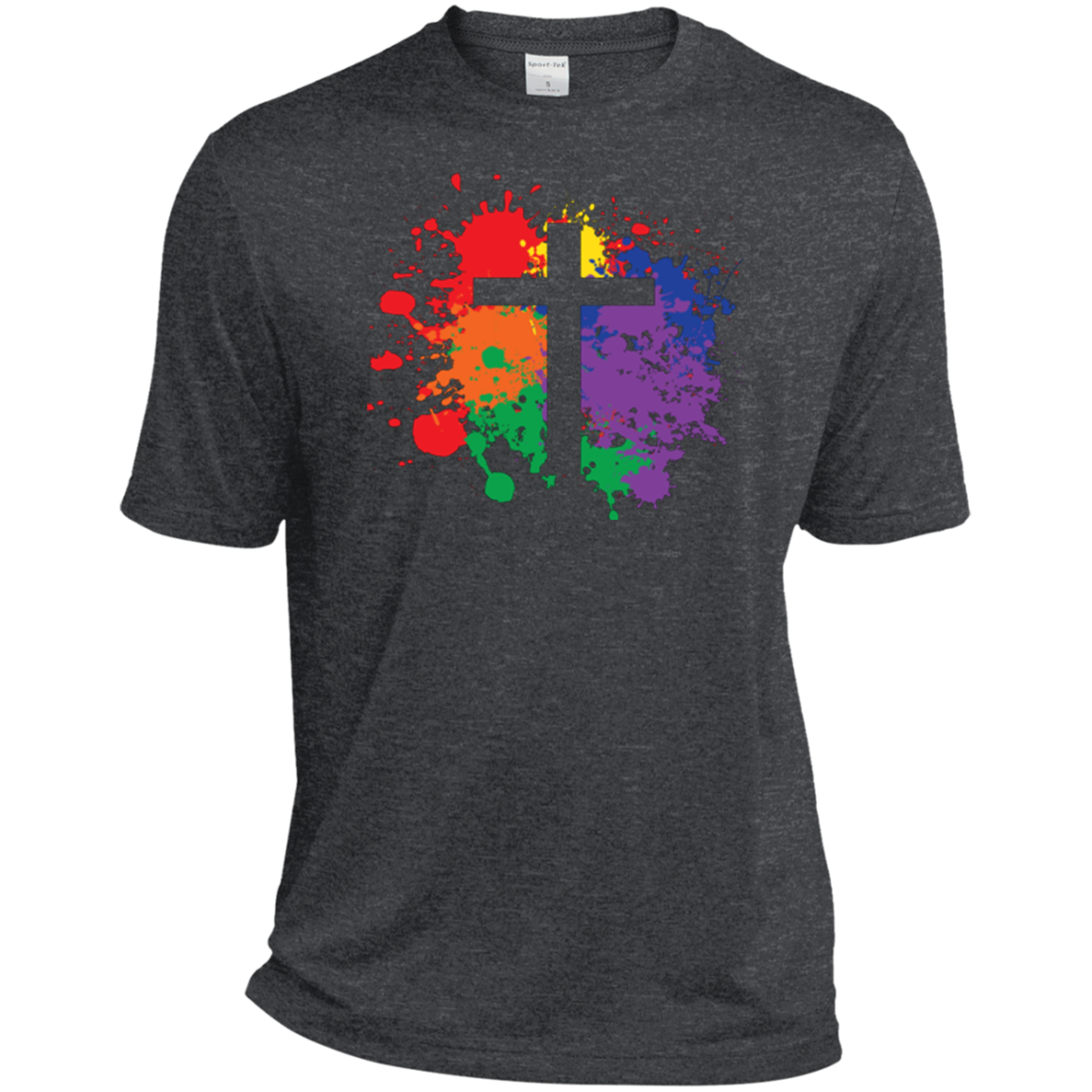 "Rainbow Splash Cross" Pride Shirt