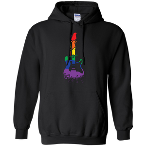 Rainbow guitar LGBT Pride black hoodie for men & women music lover