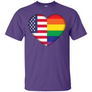 Gay Pride USA Flag Love purple Shirt LGBT Pride USA Flag tshirt for men