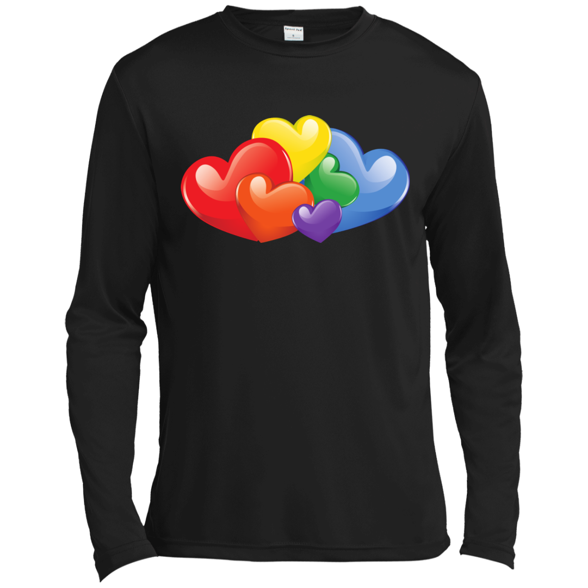 Vibrant Heart Gay Pride Black Full Sleeves T Shirt for men  LGBT Pride Tshirt for men