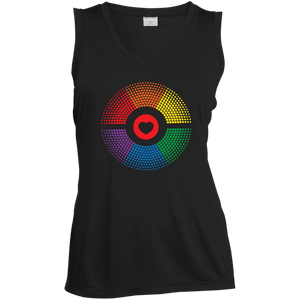 LGBT Pride Vibe black sleeveless Shirt for women Gay pride rainbow circle tshirt for women