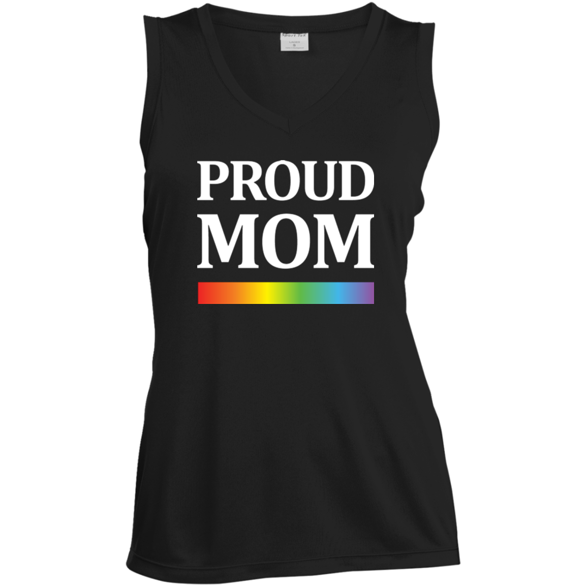 LGBT Pride "Proud Mom"  pink sleevless tshirt for Women