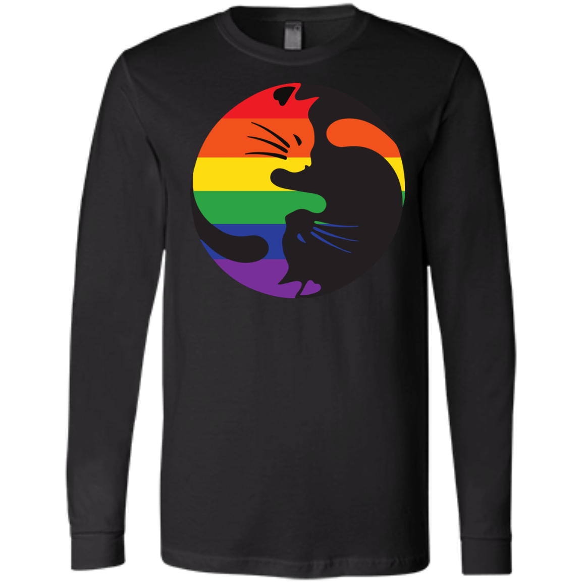 Rainbow Cat Yin Yang Pride T Shirt