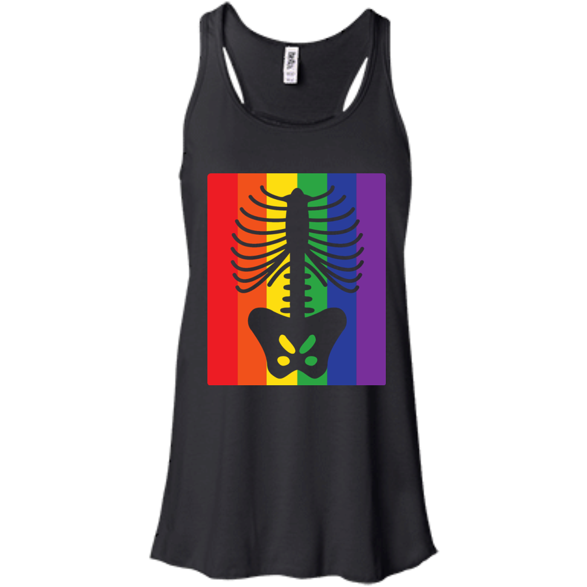 Gay Pride Halloween Shirt - Half Skeleton