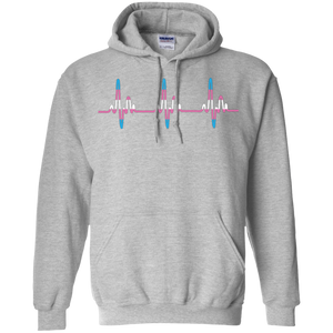 Trans Pride grey full sleeves hoodie for men & women Trans Heartbeat grey full sleeves Hoodie for men & women