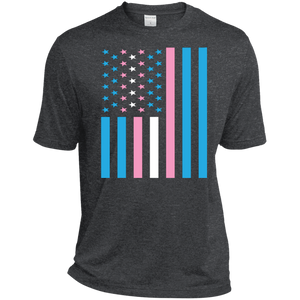 Trans Flag Pride dark grey Shirt for men round neck tshirt for men